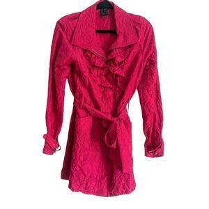 Due Per Due Jacket Womens Medium Pink Crinkly Barbiecore Boss Babe Mob Wife